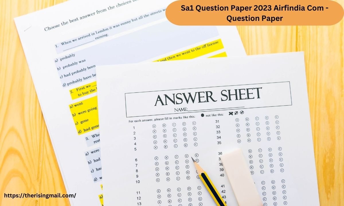 Sa1 Question Paper 2023 Airfindia Com